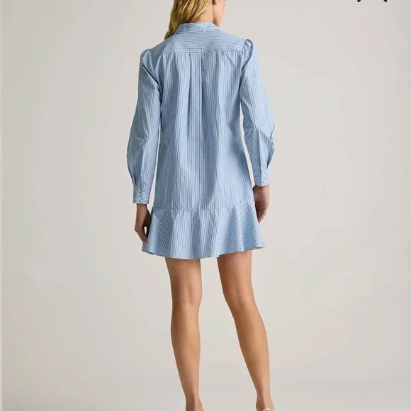 Quince 100% Organic Cotton Poplin Drop Waist Shirt Dress - Picture 4 of 7